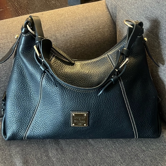DOONEY BOURKE BLACK PEBBLED LEATHER HOBO - Picture 1 of 16